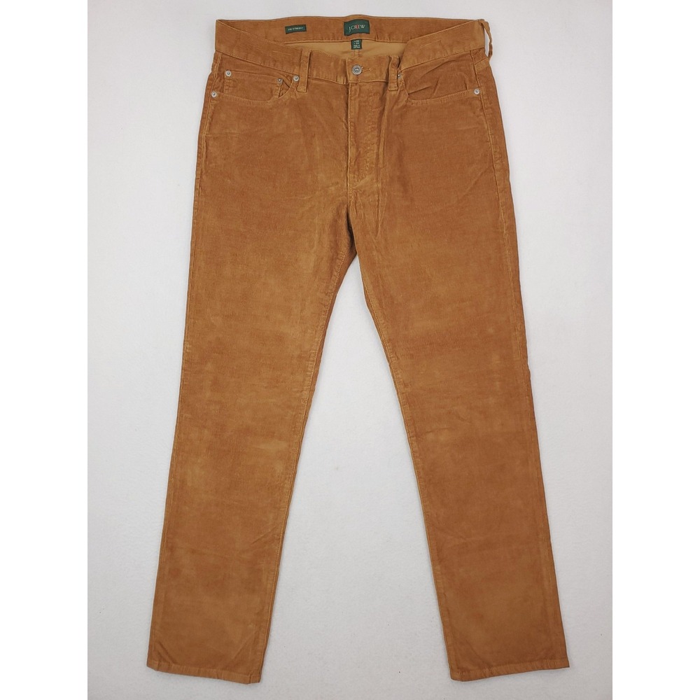 J Crew Pants Mens 35x32 Brown Oarsman 770 Straight Corduroy Chino Cords Stretch